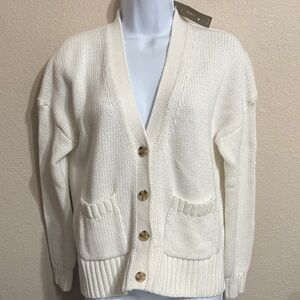 J. Crew Women's Ivory Button-Up Cardigan